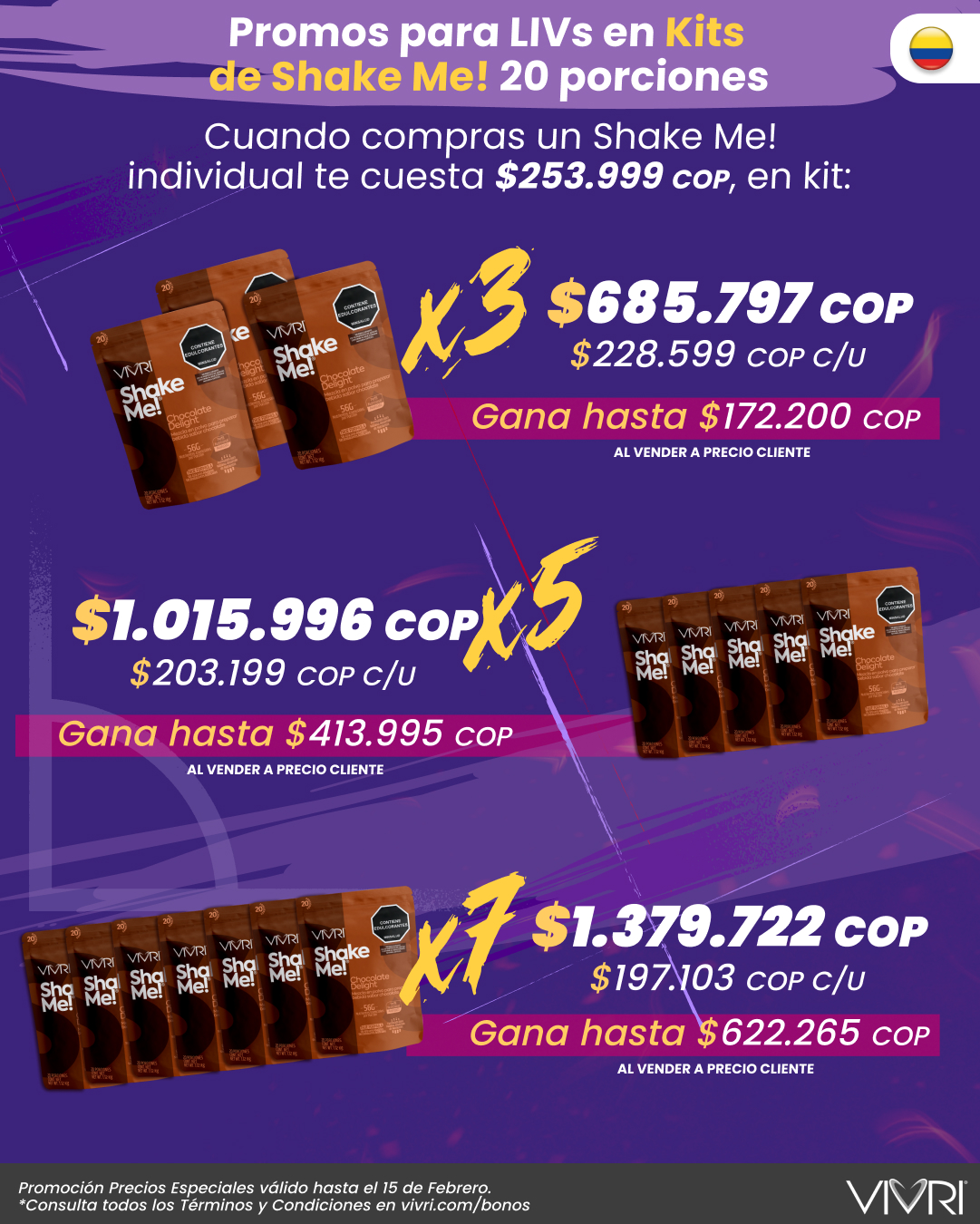 KITS X3 X5 X7 SHAKE ME 20P