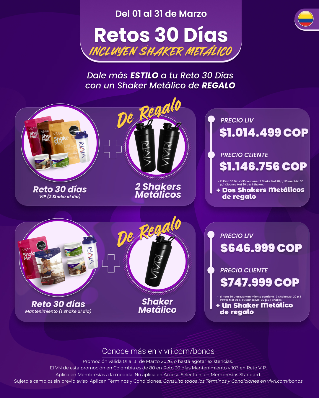 RETO 30 DÍAS + SHAKER METALICO