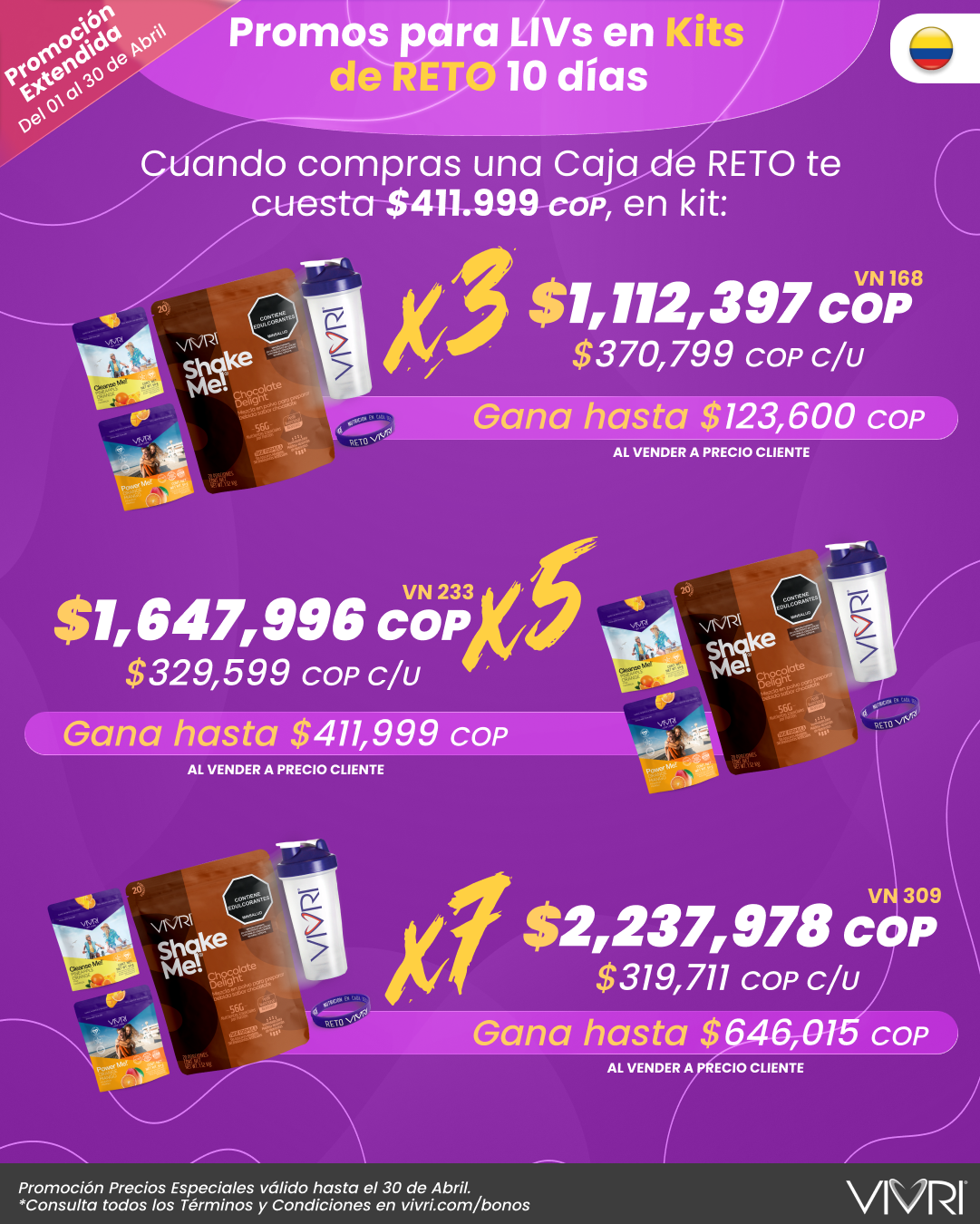 KITS X3 X5 X7 RETO 10 DÍAS