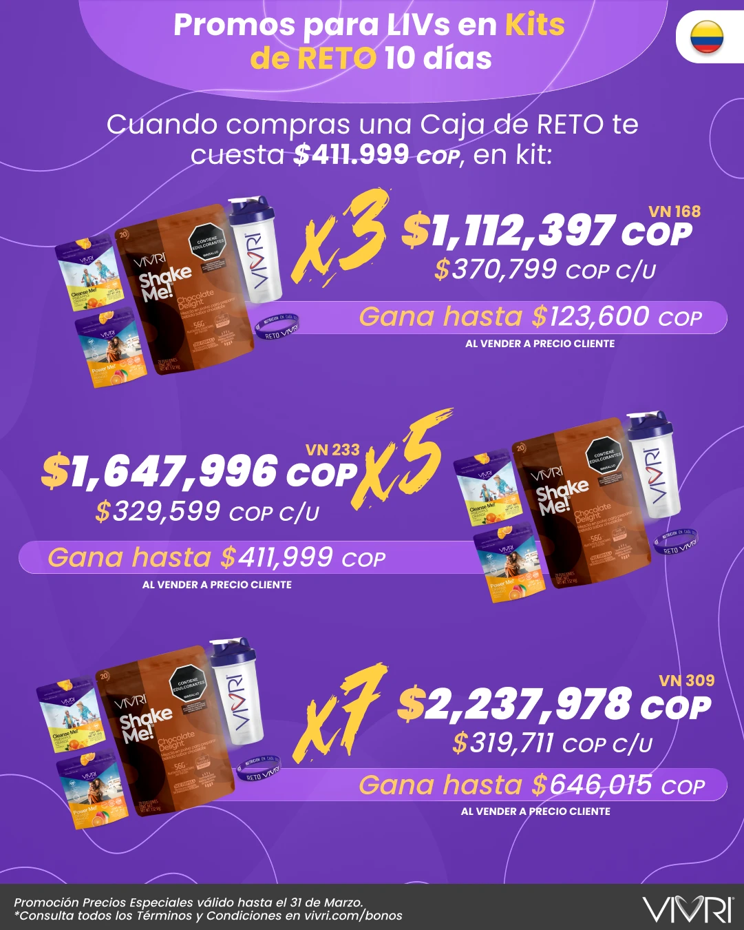 KITS X3 X5 X7 RETO 10 DÍAS