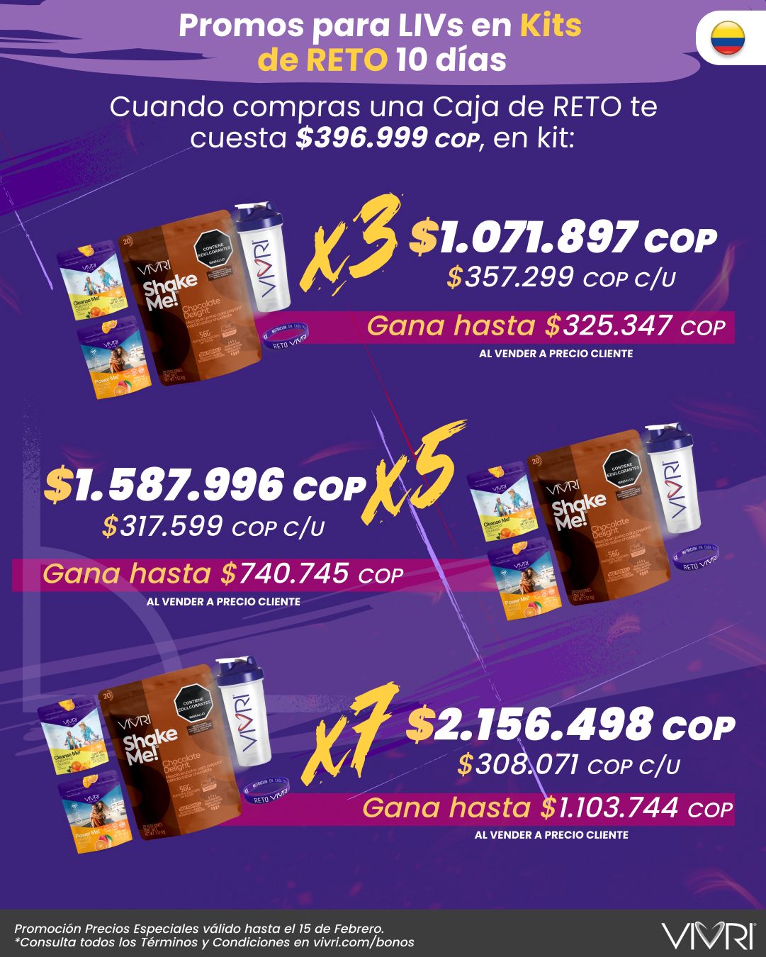 KITS X3 X5 X7 RETO 10 DÍAS