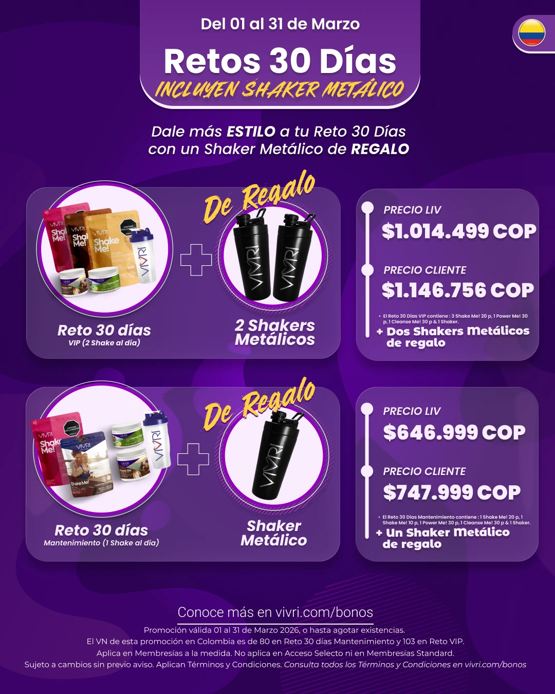 RETO 30 DÍAS + SHAKER METALICO