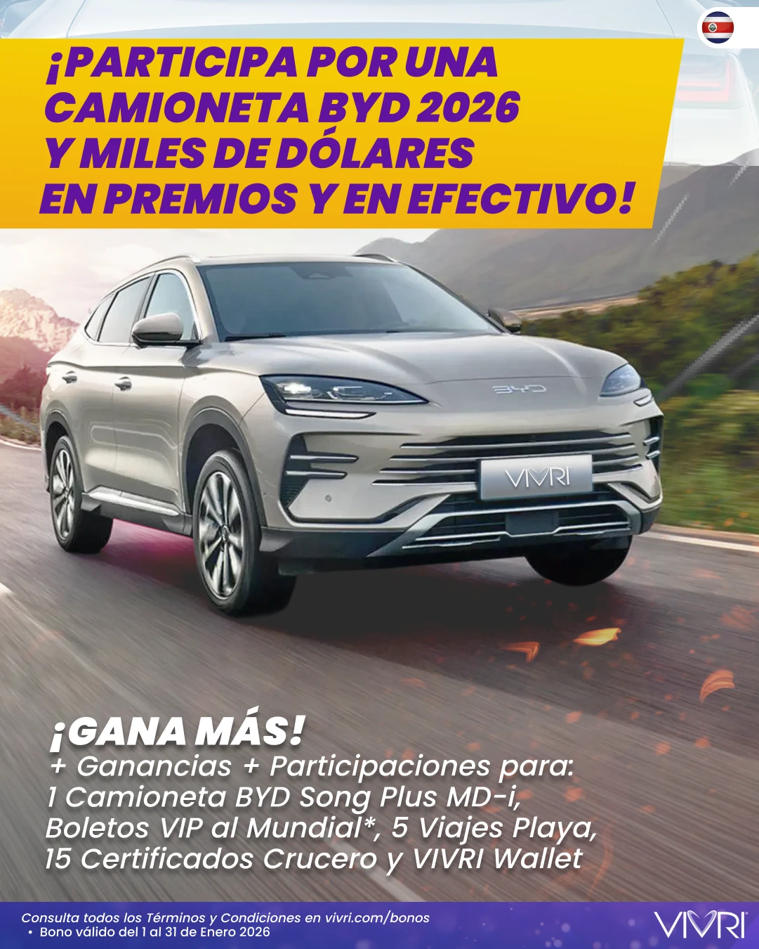 CAMIONETA, BOLETOS MUNDIAL Y MILES EN PREMIOS