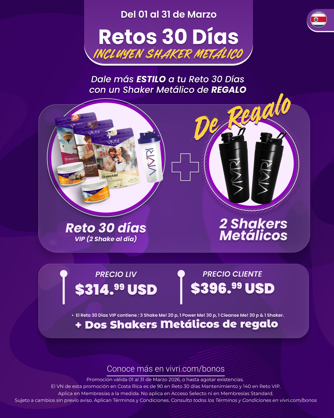 RETO 30 DÍAS + SHAKER METALICO