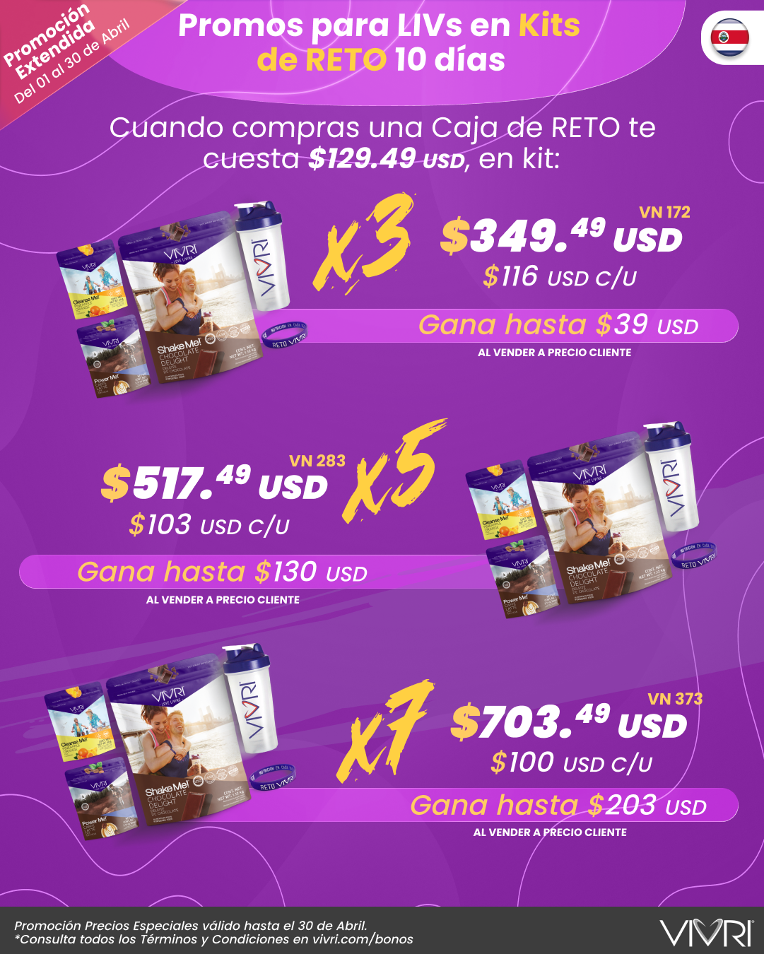 KITS X3 X5 X7 RETO 10 DÍAS