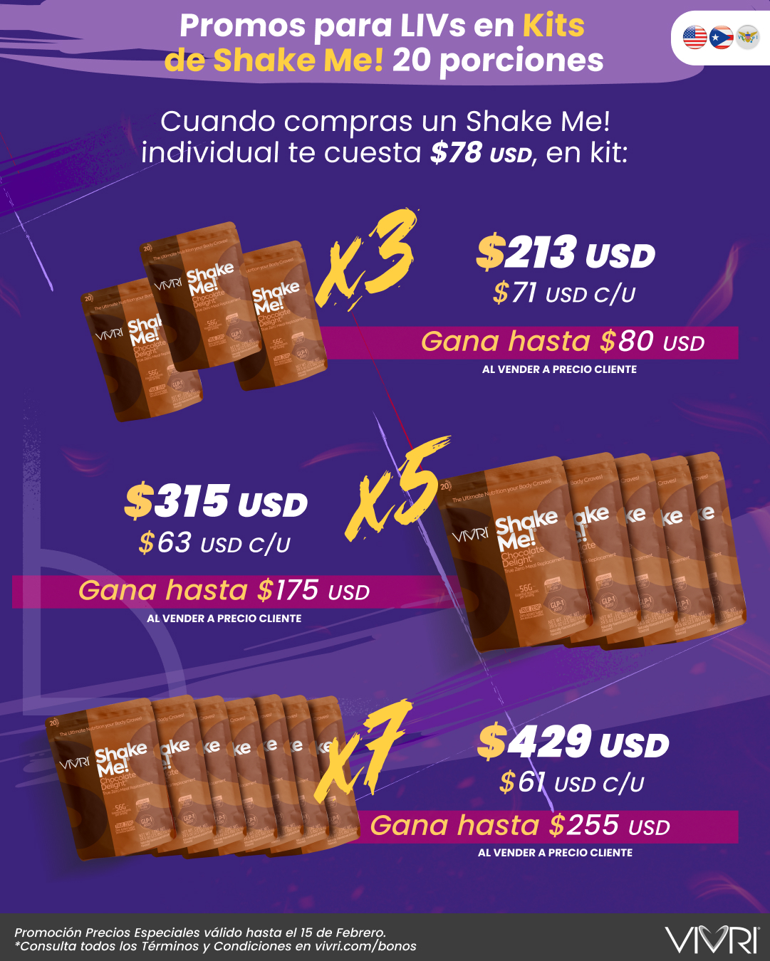 KITS X3 X5 X7 SHAKE ME 20P