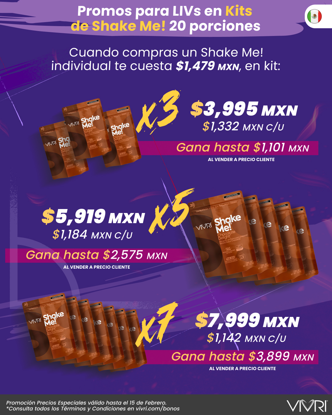 KITS X3 X5 X7 SHAKE ME 20P