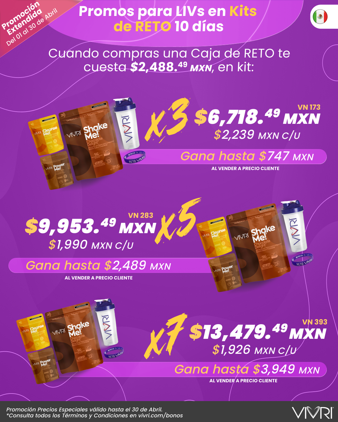 KITS X3 X5 X7 RETO 10 DÍAS