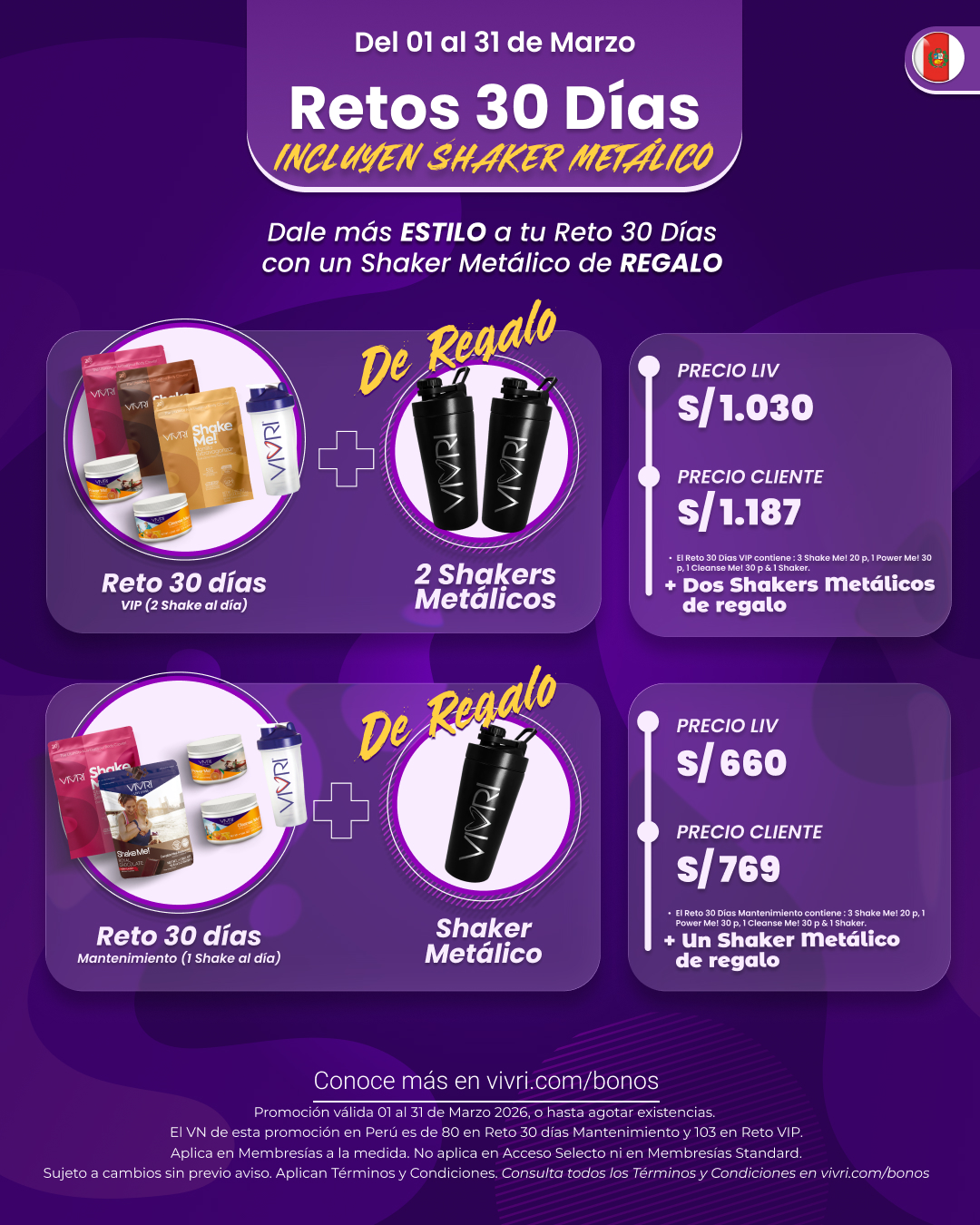 RETO 30 DÍAS + SHAKER METALICO