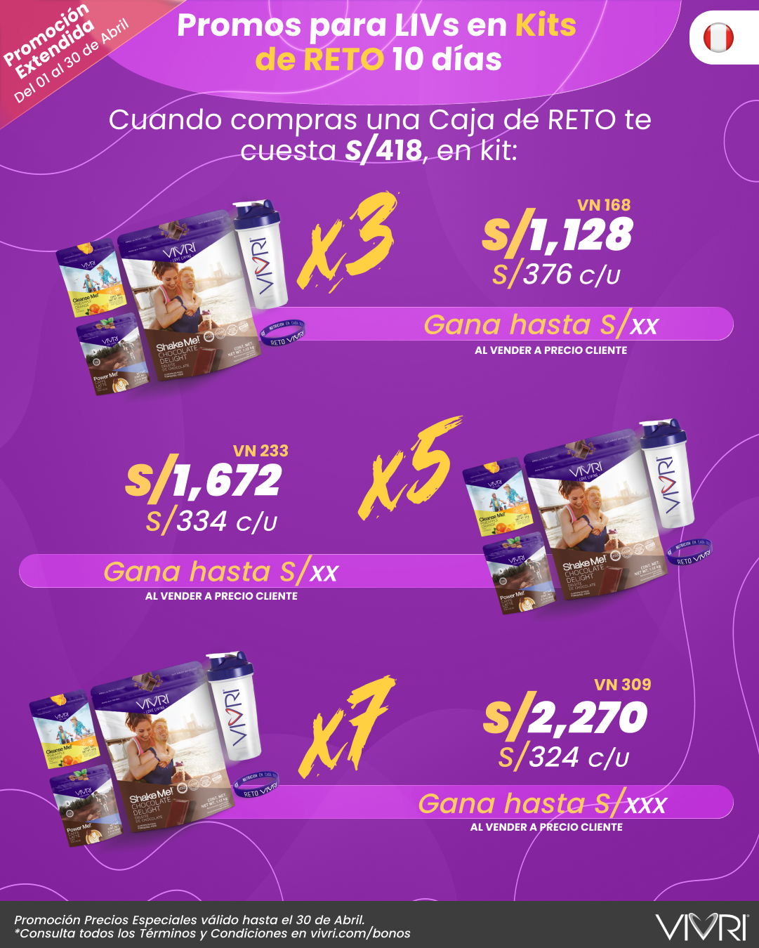 KITS X3 X5 X7 RETO 10 DÍAS