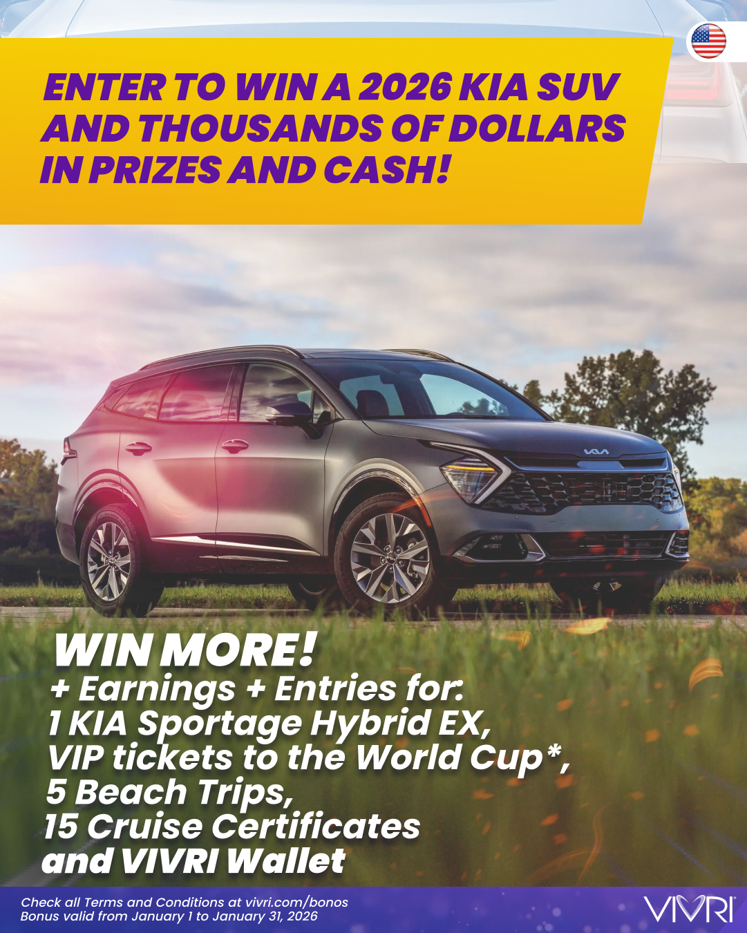 SUV, WORLD CUP VIP TICKETS AND MORE