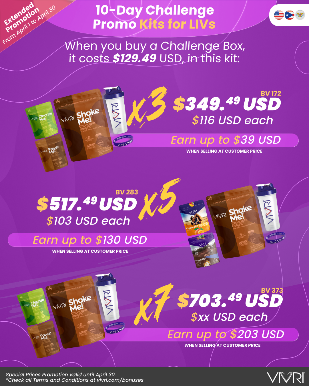 VIVRI CHALLENGE 10 DAYS X3 X5 X7