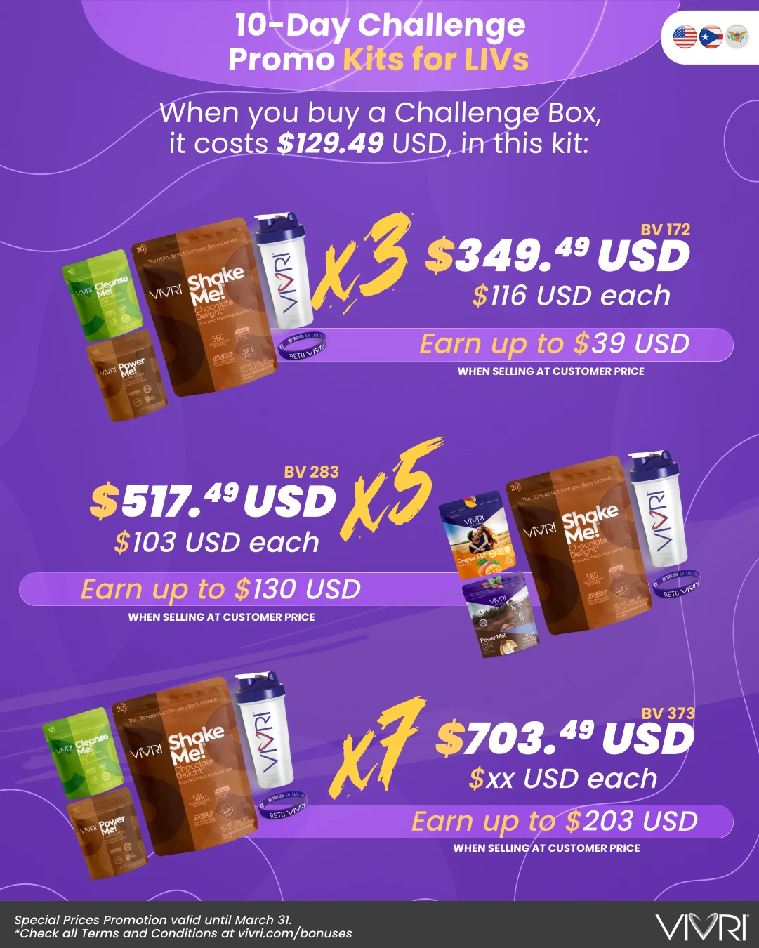 VIVRI CHALLENGUE 10 DAYS X3 X5 X7